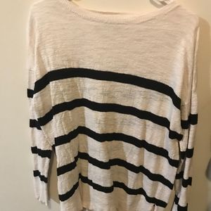 Navy & White Striped Top